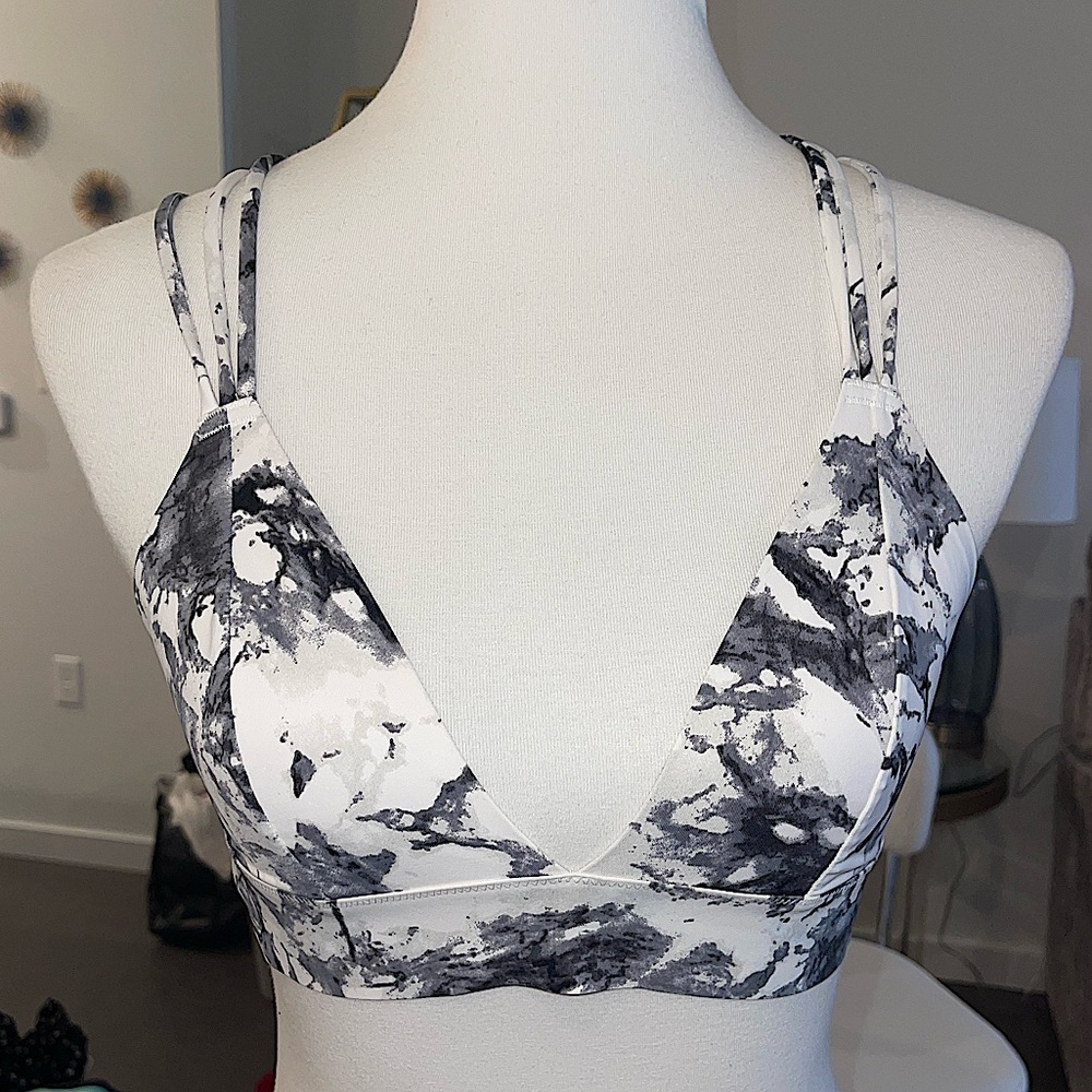 Victoria’s Secret Pink white and black marble bralette women’s M